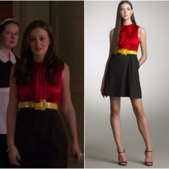 Alice and Olivia Red  Jabot Dress Blair Waldorf - Picture 7 of 7